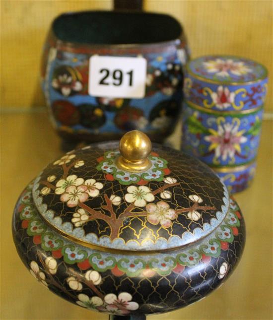 3 Cloisonne items